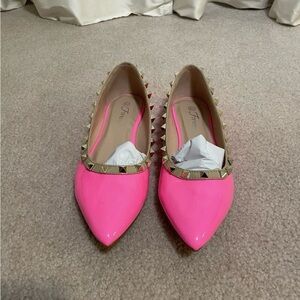 Hot Pink Studded Flats